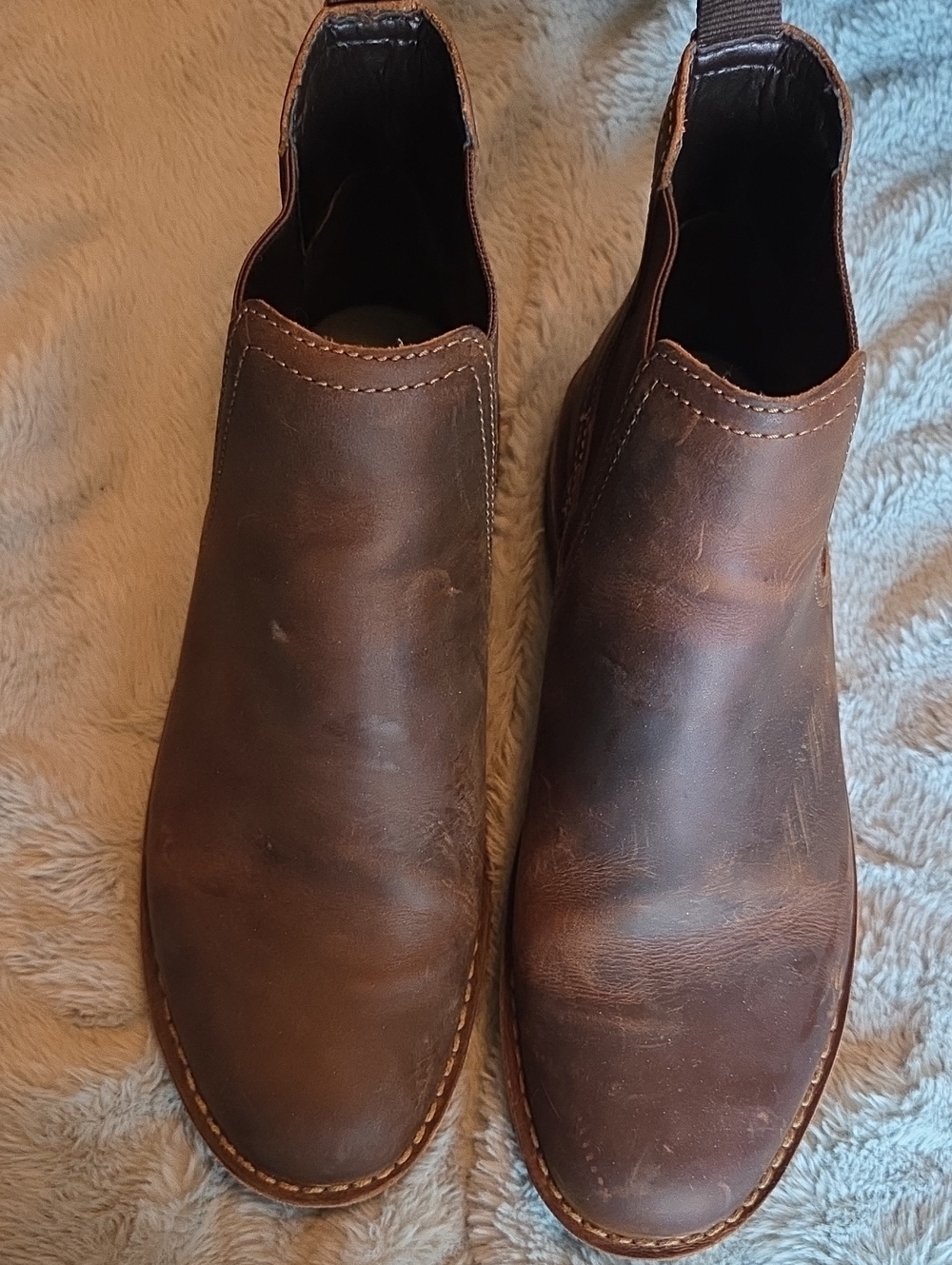 Men's Clarks Bushacre Hill Brown Leather Slip-On Chelsea Boots